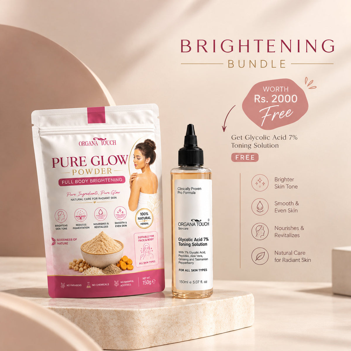 Pure Glow Ubtan with FREE 7% Glycolic Acid (Limited Deal)